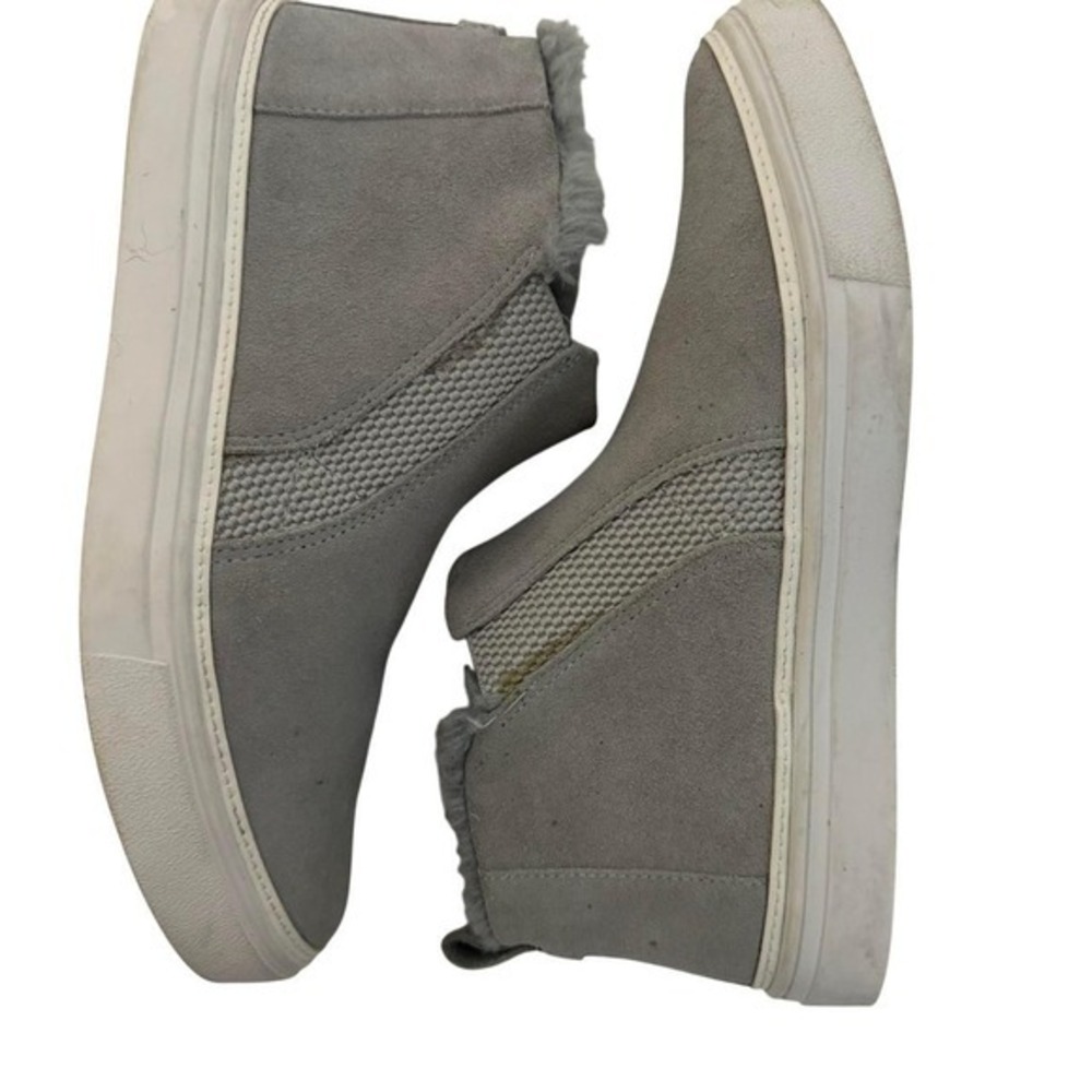 TOMS Grey Suede Faux Fur Lined High Top Slip On Sneakers Womens Size 9